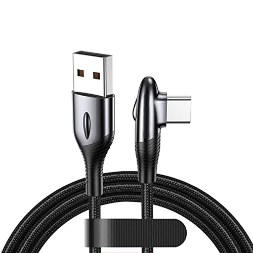 Diarypiex USB C 3A kabl za punjenje najlonska pletenica, kabel za pravu kut QC3.0 USB A do USB C kabel