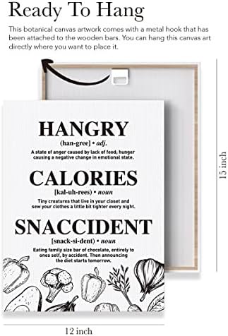 EVXID Hangry kalorije Snaccident definicija platna slika postera kuhinjska zidna Umjetnost, Kuhinjski