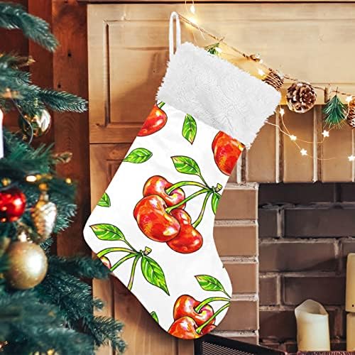 Alaza Božićne čarape Cherry Sweet Classic Personalizirani Veliki ukrasi skladištenja za obiteljski