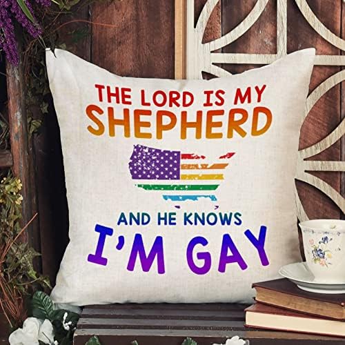 Gay Pride Rainbow LGBT Isti seks Gay bacanje Jastuk. Gospodin je moj pastir i on zna da sam gej