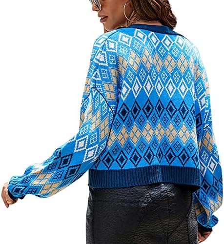 Ženski džemperi Kardigani otvoreni prednji gumb dolje V-izrez Dugi rukav za rukav u boji u boji Lagan džemper