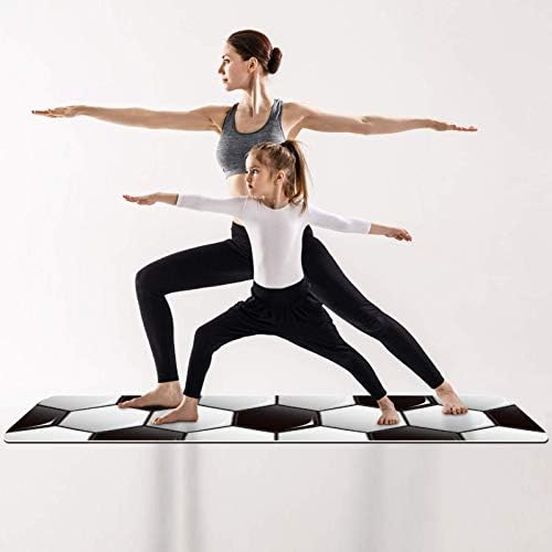 Siebzeh Black White Football Soccer Premium Thick Yoga Mat Eco Friendly Rubber Health & amp; Fitness non Slip