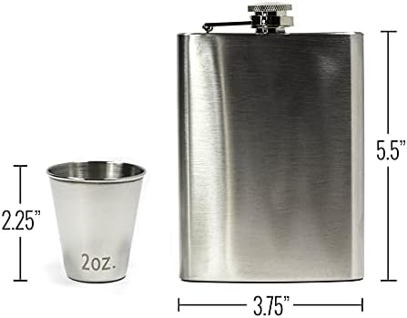 ASR Vanjski prijenosni set čaša i tikvica od nehrđajućeg čelika, 7 kom