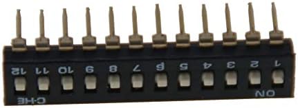 Fielect 10pcs Black dip Switch Horizontal Toggle 1-12 pozicije 2.54 mm Pitch za Circuit Breadboards