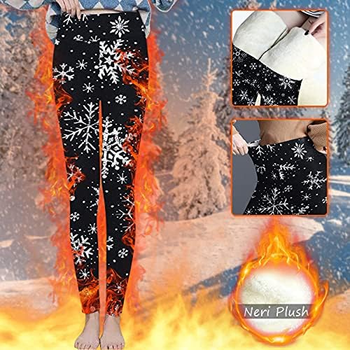 XXBR božićne ruke obložene gamaše za žene zimsko toplo smiješno Xmas Snowman Print Stretchy Debele Cashmere joga hlače