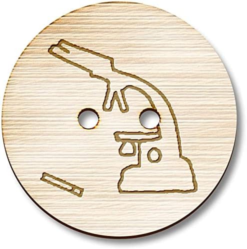 Azeeda 8 x 23mm 'mikroskop' okrugli drveni dugmit