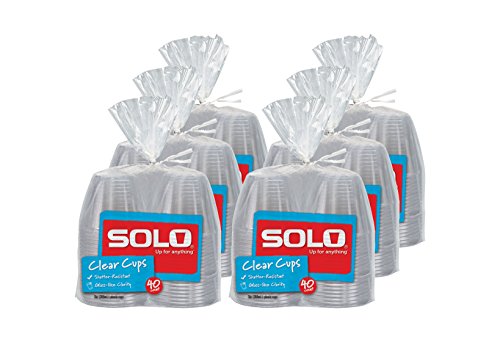 SOLO AC940-20001 Cup Company 9oz Clear wine and Punch Plastic Cups, 6 pakovanja od 40ct