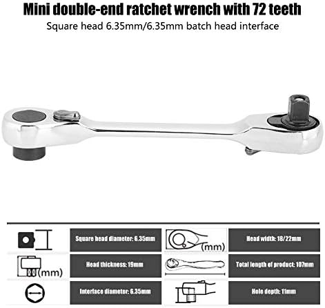 Yosoo Health Gear 1/4 Drive Ratchet mini ključ, 72-zubne odvijač za zatvaranje Brzi puštanje ključ, 1/4