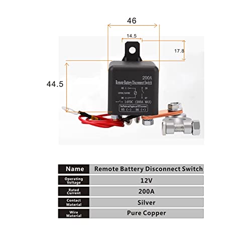 Tocsho daljinska baterija prekidač za prekidač Kill prekidač s dugim crnim negativnim žicama DC12V