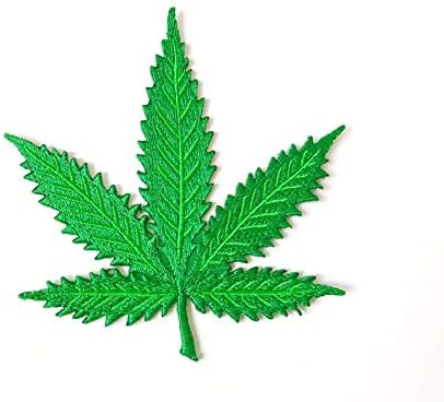 Th Marihuana Listopot Korov trava Ganja Logo Biklir vezeni sa šivanjem željeza na zakrpu za traperice