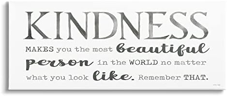 Stupell Industries Kindness is Beautiful Inspirational Self Love Typography Phrase Canvas Wall Art, Design