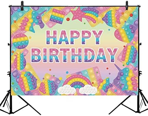 7x5ft pop igračke Backdrop pop rođendan Backdrop za djevojke dječje pastel pop rođendan banner ukrasi fidget