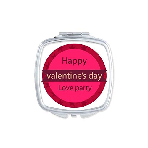 Pink okrugli Sretan Dan zaljubljenih Love ogledalo prijenosni kompaktan džep šminke dvostrano staklo