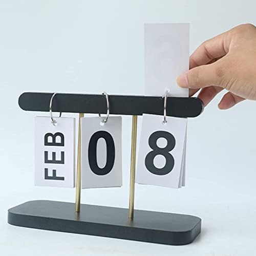 KTTR Flip desk Calendar, drveni kalendar za višekratnu upotrebu Perpetual,ReusableDesktop Decor Home Accessories