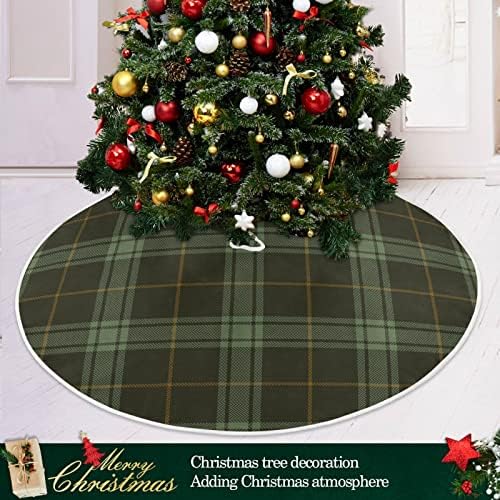 Oarencol Plaid Brown Green Buffalo Provjerite suknju za božićnu drvcu 36 inčni Xmas Dekoracije za odmor
