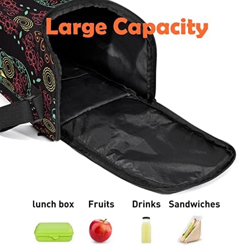 Lagana velika torba za ručak Suger Skull Flower uzorak višekratna kutija za ručak za žene i muškarce