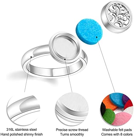 Bestinterski esencijalni prstenovi za ulje za žene prstenovi od nehrđajućeg čelika za djevojke prijenosni