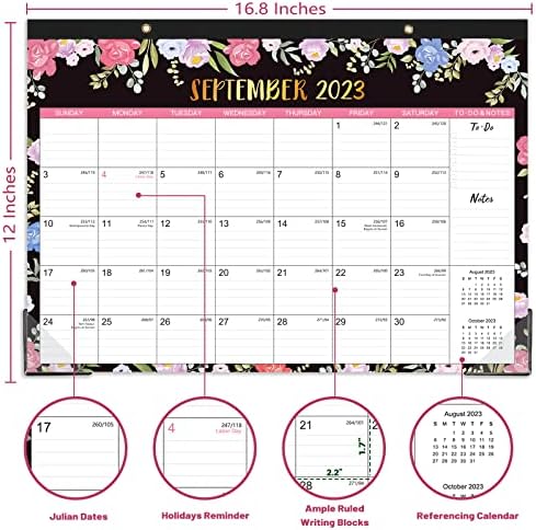 Desk kalendar 2023-2024 - 18 Mjesečni kalendar stola 2023-2024 sa listom obaveza, Jul 2023. - decembar 2024.,