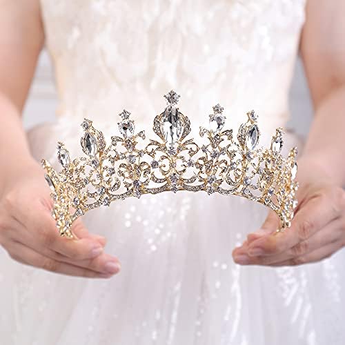 Wekicici Crystal Rhinestone Crown Queen princeza Tiara vjenčana traka za glavu pokloni za žene rođendansko