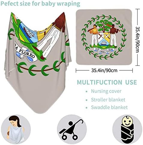 Nacionalni amblem Belize bebe pokrivač koji prima pokrivač za novorođenčad novorođenčad zamotavanje