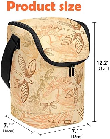 Torbe za ručak za žene i muškarce, izolovane prirodne ptice & Dragonfly Lunch Box Tote Bag sa podesivim