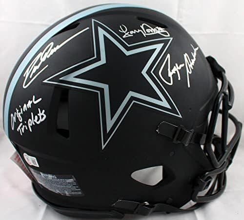 Staubach Dorsett Pearson potpisao Cowboys F / S Eclipse Speed autentična kaciga-baw-autograme NFL