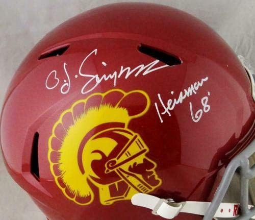 O. J. Simpson Heisman potpisao USC Trojans F / s Speed Riddell Helmet - JSA W Auth - autographed College Helmets