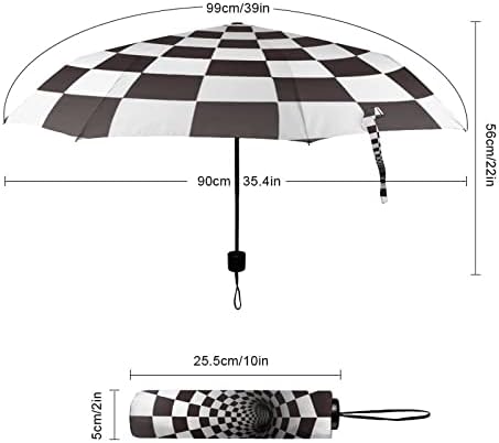 Crno-bijeli Spiralni tunel 3 Folds putni kišobrani Anti-UV Vjetrootporni kišobrani modni Auto Otvoreni