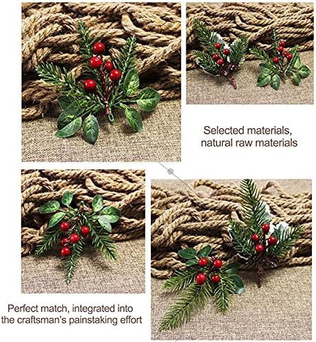 Izvrsni božićni ukrasni pokloni, 10pcs Umjetni borovi Picks Crvene bobice Božićni bor Odabir male