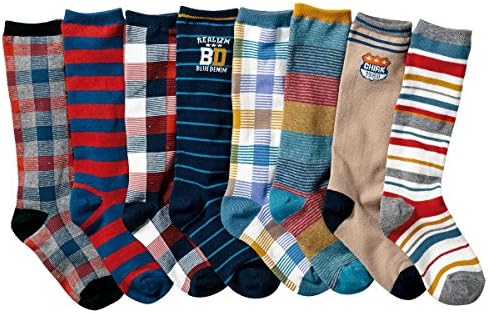 Yzjcafriz Boys ' Colorful Stripe Čarapa Za Mlade Uzorak Koljena Visoke Pamučne Čarape 8 Pari