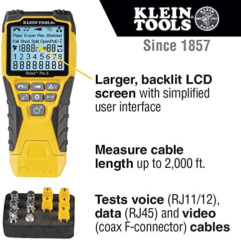 Klein Tools Vdv501-851 komplet za testiranje kablova sa Scout Pro 3 za Ethernet / Data, Coax