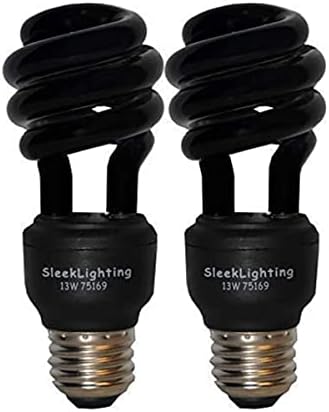 SleekLighting 13 Watt Spiral CFL Crna florescentna sijalica za Disco Party, Blacklight lightbulb,