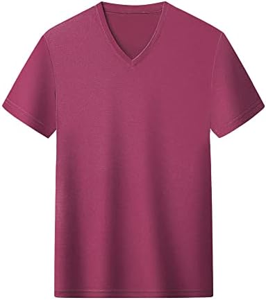 Muški cool suhi atletski tee vrhovi V-izrez prozračne majice Čvrsta boja redovno-montira s kratkim