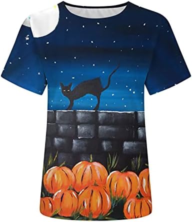 Majica bluza za dame Ljeto jesen 2023. odjeća kratki rukav pamuk Crewneck grafički odmor Halloween
