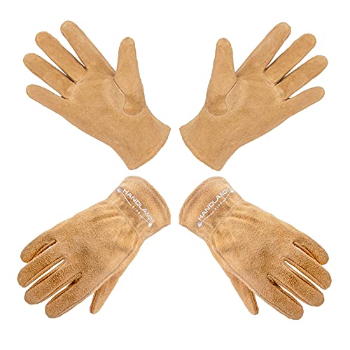 HANDLANDY Kids radne rukavice od prave kože za uzrast od 3-11 godina, dečije baštenske rukavice