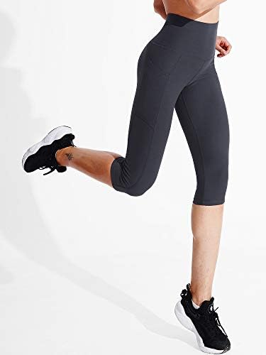 Cadums High Squist Yoga hlače Tummy Control Sports Leging Capri za žene sa džepovima