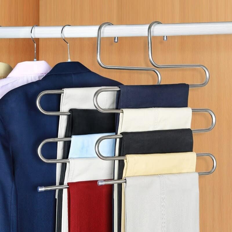 Vješalice za odjeću, vješalice od nehrđajućeg čelika s oblikom Hlače za skladišni vješalice odjeća višeslojnica