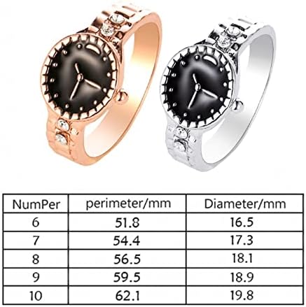 Modni prsten Kreativni sat Ring za žene Muškarci Gledajte Gledajte Vintage Ring Rođendan Angažovanje