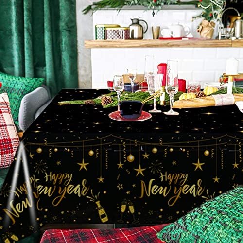 3pcs novogodišnja stolnjak, sretan novogodišnji stol za pravokutnike za zabavu, plastični poklopci