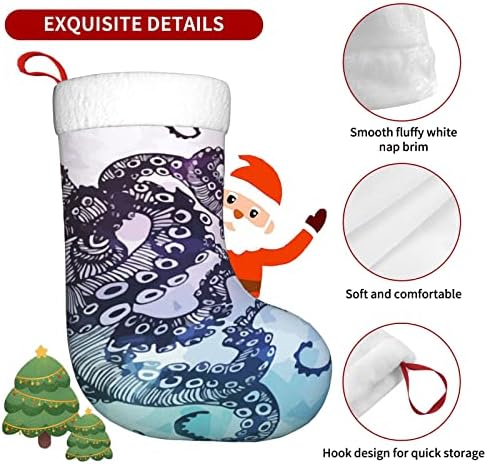 Austenstern Božićne čarape Klolor podvodno životinjski dvostrani kamin viseći čarape