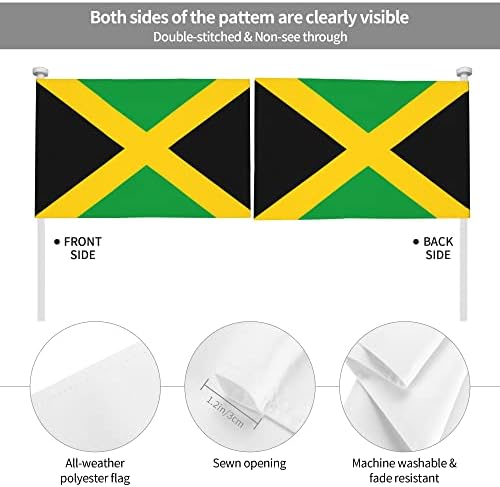 Zastava države Jamajka Zastava automobila 12 x 18-inčni dvostrani prozorski zastava automobila na otvorenom