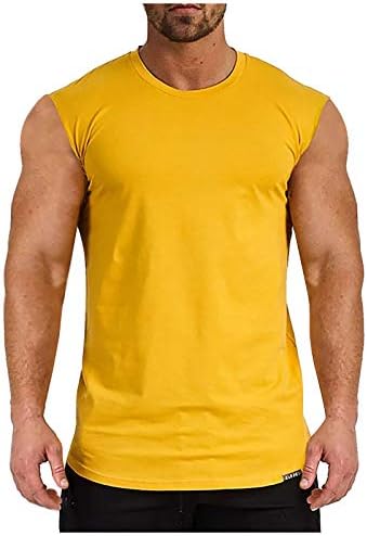 Ymosrh muške košulje bez rukava na teretanu Top solidne boje za obuku rezervoara za trening