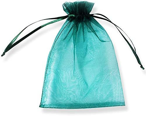SXUUXB 100pcs Organza vrećice 20x30 cm tamnozelena organza torbica nakit vrećica za pohranu