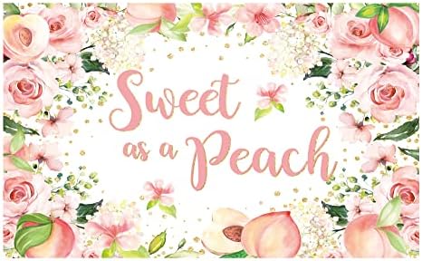 Funnytree Sweet kao breskva pozadina za Baby Shower Rođendanska zabava Backdrop Little Peach prvi 1.