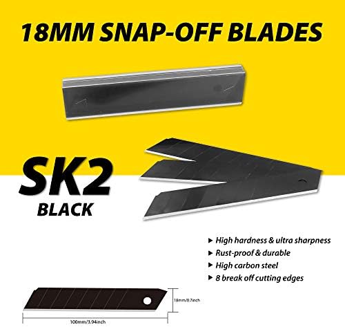 XW Snap-Off komunalni nož, sečiva od 18 mm oštrica od aluminija od aluminija sa blokadom od legure sa blokiranjem,