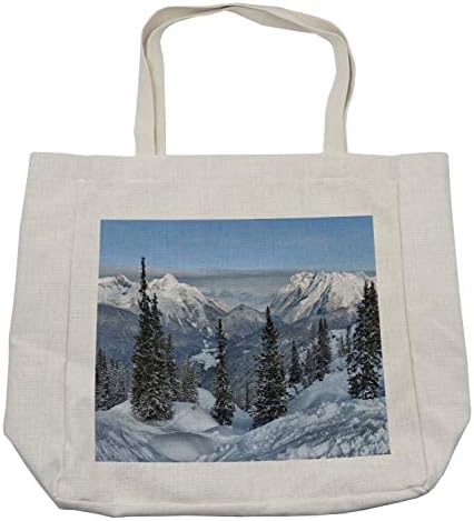 Ambesonne zimska torba za kupovinu, epski zimski pejzaž sa Snježnim borovima u Švicarskoj šumski Print,