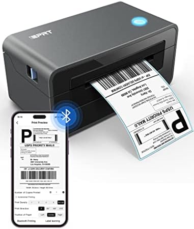 iDPRT Bluetooth 4×6 Label Printer SP410BT, 1 Label Maker Una11 Pink