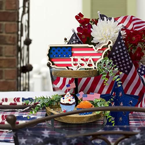 Dan nezavisnosti Drvene perle FIRVERHOUSE RUSTIC Drvene perlice 4. srpnja Zastava American Patriotic Memorijal