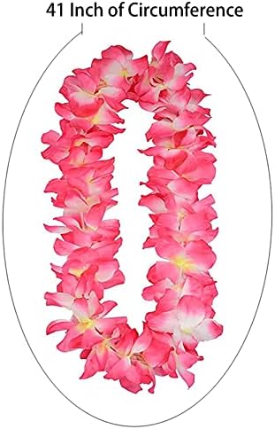Zgusnite 41 inčni Pink Hawaiian Leis za matursku zabavu, plesnu zabavu, Foto rekvizit na otvorenom