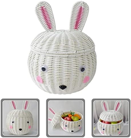 Kabilock kontejneri za hranu Lidded Skladištenje Carpoon Rabbit Imitacija rattana Basket Basket Desktop igračke